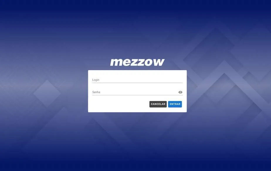 Tela de login do Portal Mezzow
